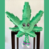 My Name is Mary Jane, Cute Stuffed Parody Marijuana Leaf Dog Toy, Funny Squeaky Weed Toy, Cool Plush Novelty 420 Gift for Puppies & Small