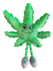 My Name is Mary Jane, Cute Stuffed Parody Marijuana Leaf Dog Toy, Funny Squeaky Weed Toy, Cool Plush Novelty 420 Gift for Puppies & Small