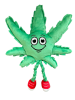 My Name is MJ, Cute Stuffed Parody Marijuana Leaf Dog Toy, Funny Squeaky Weed Toy, Cool Plush Novelty 420 Gift for Puppies & Small