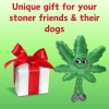 My Name is Mary Jane, Cute Stuffed Parody Marijuana Leaf Dog Toy, Funny Squeaky Weed Toy, Cool Plush Novelty 420 Gift for Puppies & Small