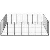 24-Panel Dog Playpen Black 19.7"x39.4" Powder-coated Steel