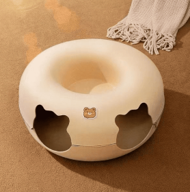 Cat Tunnel BedCat Nest Four Seasons Universal Summer Sleep Internet Red Donut Dodge House Pet Cat Drill Hole Semi-EnclosedPeekaboo Cat Cave, Cat Donut