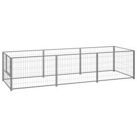 Dog Kennel Silver 32.3 ft² Steel