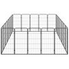 24-Panel Dog Playpen Black 19.7"x39.4" Powder-coated Steel