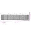 Dog Cage with Roof and Door Gray 26.2'x6.6'x6.6' Galvanized Steel