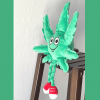My Name is MJ, Cute Stuffed Parody Marijuana Leaf Dog Toy, Funny Squeaky Weed Toy, Cool Plush Novelty 420 Gift for Puppies & Small