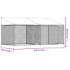 Dog Cage with Roof and Doors Gray 13.1'x6.6'x6.6' Galvanized Steel