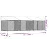 Dog Cage with Roof and Doors Gray 19.7'x6.6'x6.6' Galvanized Steel
