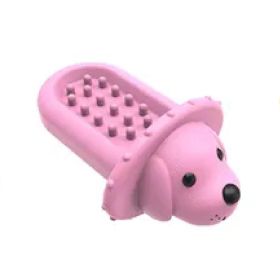 PROKEl Soft Rubber Toy Puppy Slow Feeder PadPeanutButter Treat Dispenser Training Aid DogCrateTraining Tool -Reduce Boredom Anxiety.Distraction For Do (Color: Pink)