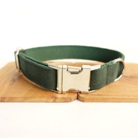 MUTTCO pet collar bow traction set (Option: Green A-XL)