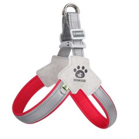 Pet Dog Cat Harness, Pet Harness With LeashSet, Adjustable Puppy Harness ComfortableReflective Easy Control Dog With Leather Leash,.No-Pull No Choke P (Option: Red-M)